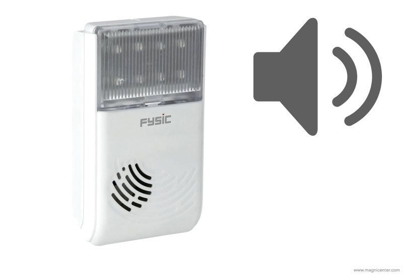 Avisador de llamadas telefónicas con timbre y luz, ideal para oficina y hogar.