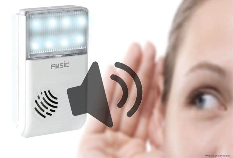 Avisador de llamadas telefónicas con timbre y luz, ideal para oficinas y espacios comerciales.