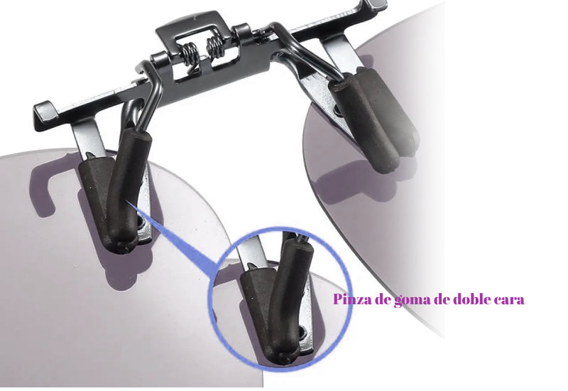 Clip On para aliviar migrañas, reduce luz y fatiga ocular.