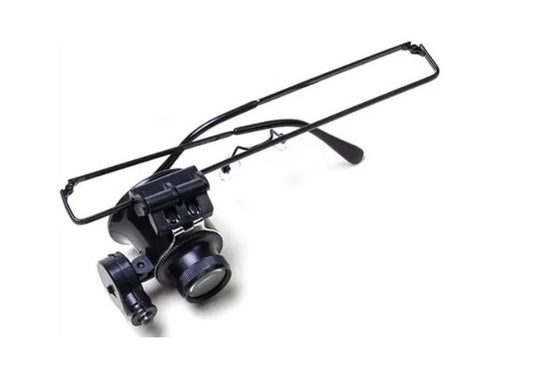 Gafa lupa monocular 20x con LED, ideal para trabajos de alta precisión. Disponible en Madrid.