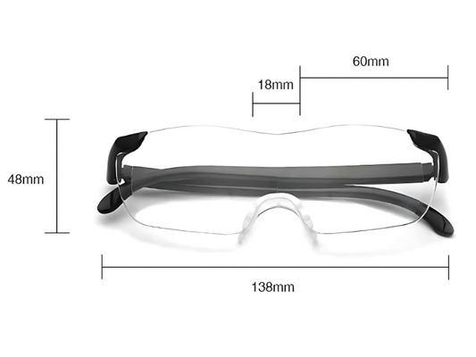 Gafas lupa especial con luz LED, perfectas para relojeros, técnicos, dentistas y artesanos en Madrid.