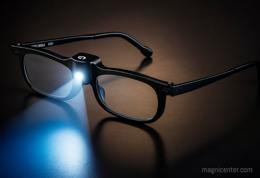 Gafas lupa con luz LED para trabajos minuciosos y lectura