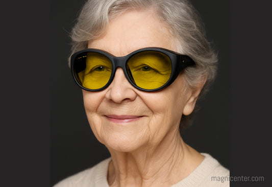 Gafas polarizadas ajustables ideales para baja visión, protección solar y confort visual en Madrid.