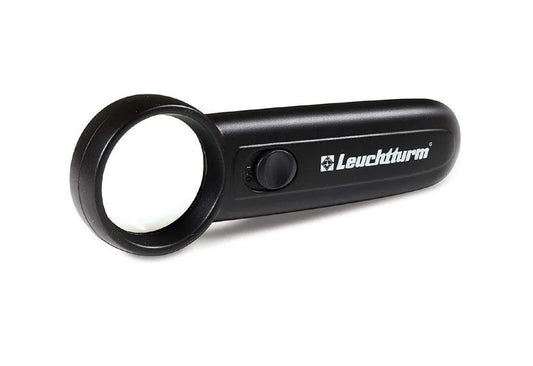 Lupa 6X Leuchtturm con luz LED, ideal para detalles finos y coleccionismo.