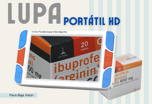 Lupa portátil Carina 5.0 con pantalla HD de 5 pulgadas, aumento 4x-48x, diseño ergonómico, ideal para personas con baja visión en Madrid