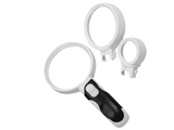 Lupa con lentes intercambiables de 2.5X, 5X y 8X para una visión precisa en Madrid. Ideal para trabajos detallados.