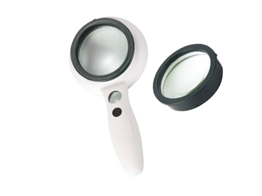 Lupa de cabeza con lentes intercambiables 2.5X, 5X y 8X para trabajos detallados en Madrid