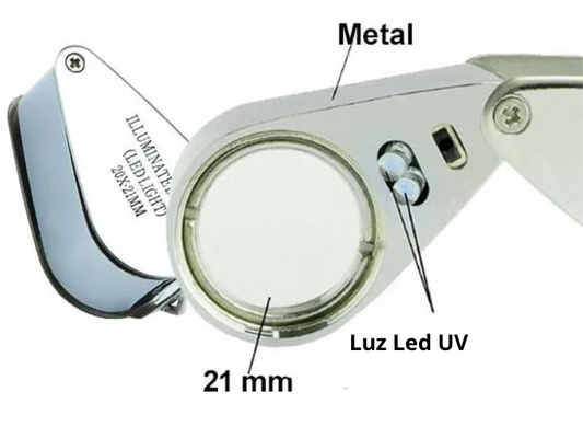 Lupa joyero 20X con LED y UV ideal para trabajos de precisión en Madrid