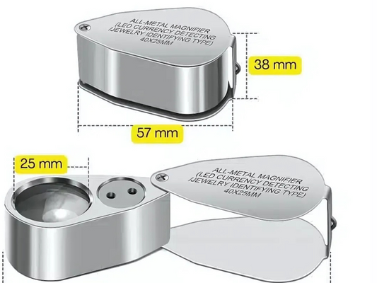 Lupa joyero 40X con LED y UV para detalles finos en Madrid