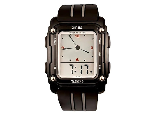 Reloj parlante cuadrado para personas ciegas