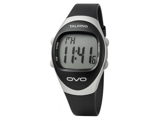 Reloj oval para ciegos con voz en español, práctico y accesible, disponible en Madrid.