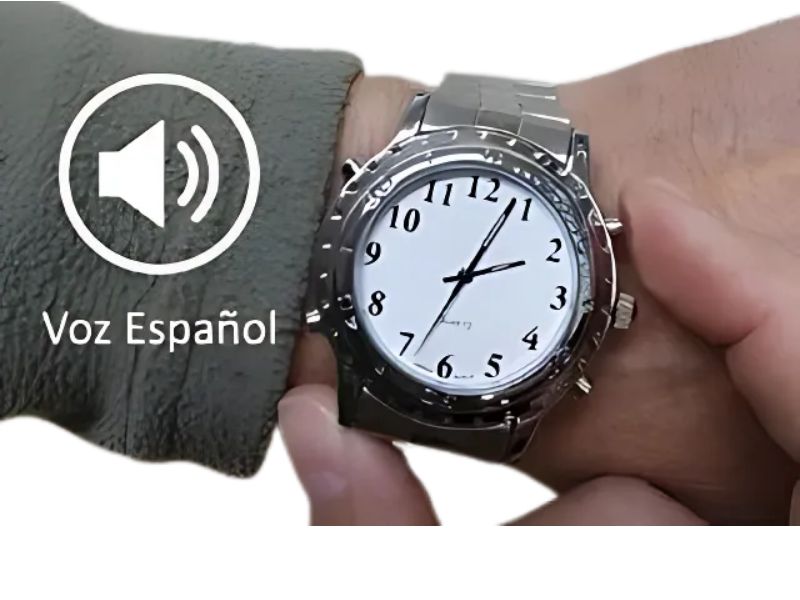 Reloj con voz en español, perfecto para personas ciegas en Madrid.