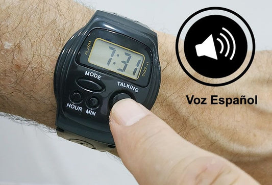 Reloj con voz en español, perfecto para conocer la hora sin necesidad de ver.
