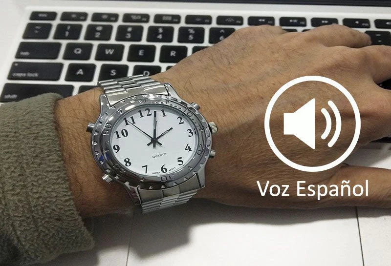 Reloj parlante en español para ciegos, fácil de usar en Madrid.