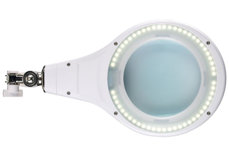 Lupa de mesa articulada con luz LED 56 SMD
