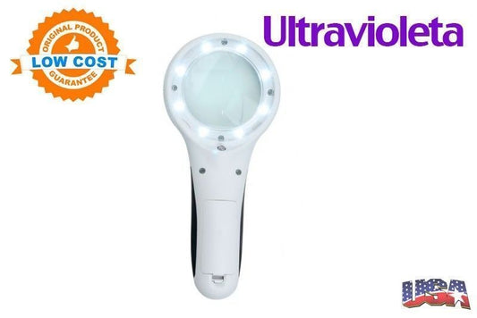 Ampliador óptico portátil con luz ultravioleta y LED de triple aumento