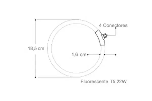 Sustitución para lámpara fluorescente T5 22W