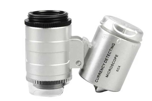 Microscopio de bolsillo para investigación 60X LED/UV