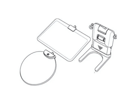 Lupa de apoyo con lentes intercambiables para trabajos de precisión