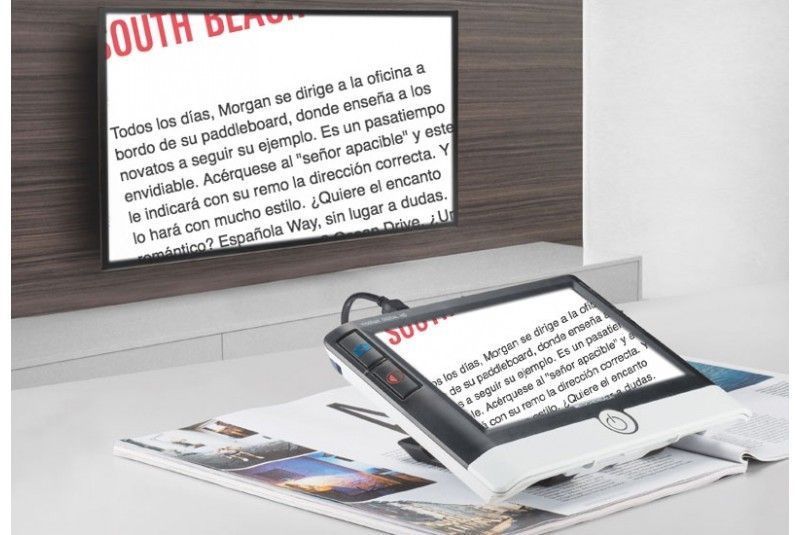 Lupa electrónica Visolux Digital HD con pantalla de 7 pulgadas, ideal para leer documentos, libros y etiquetas.