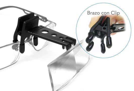 Lupa Pinza con lentes de aumento intercambiables