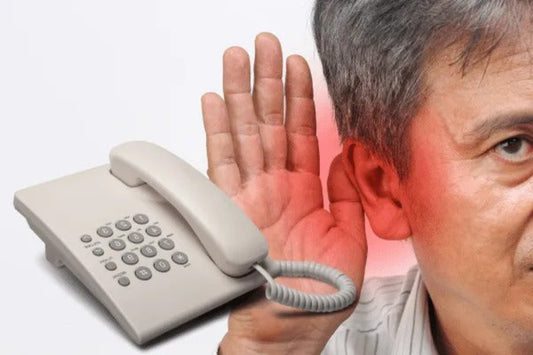Avisador telefónico de llamadas con luz, sonido o vibración, ideal para personas con pérdida auditiva.