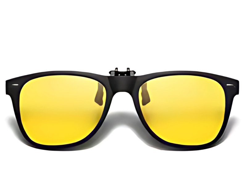  Clip On de colores para gafas, fácil de colocar, ideal para protección solar y confort visual.

