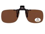 Lente polarizada tipo clip-on que protege los ojos del deslumbramiento solar.