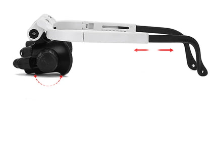 Sistema de Gafas Lupas Binoculares con Luces LED y 4 Lentes de Aumento Ajustables