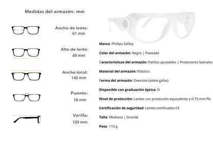 gafas radiológicas 66 fitover en madrid para seguridad visual en radiología