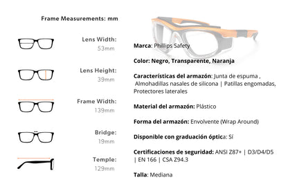 Gafas de protección RX-T9603 con lentes graduables en Madrid