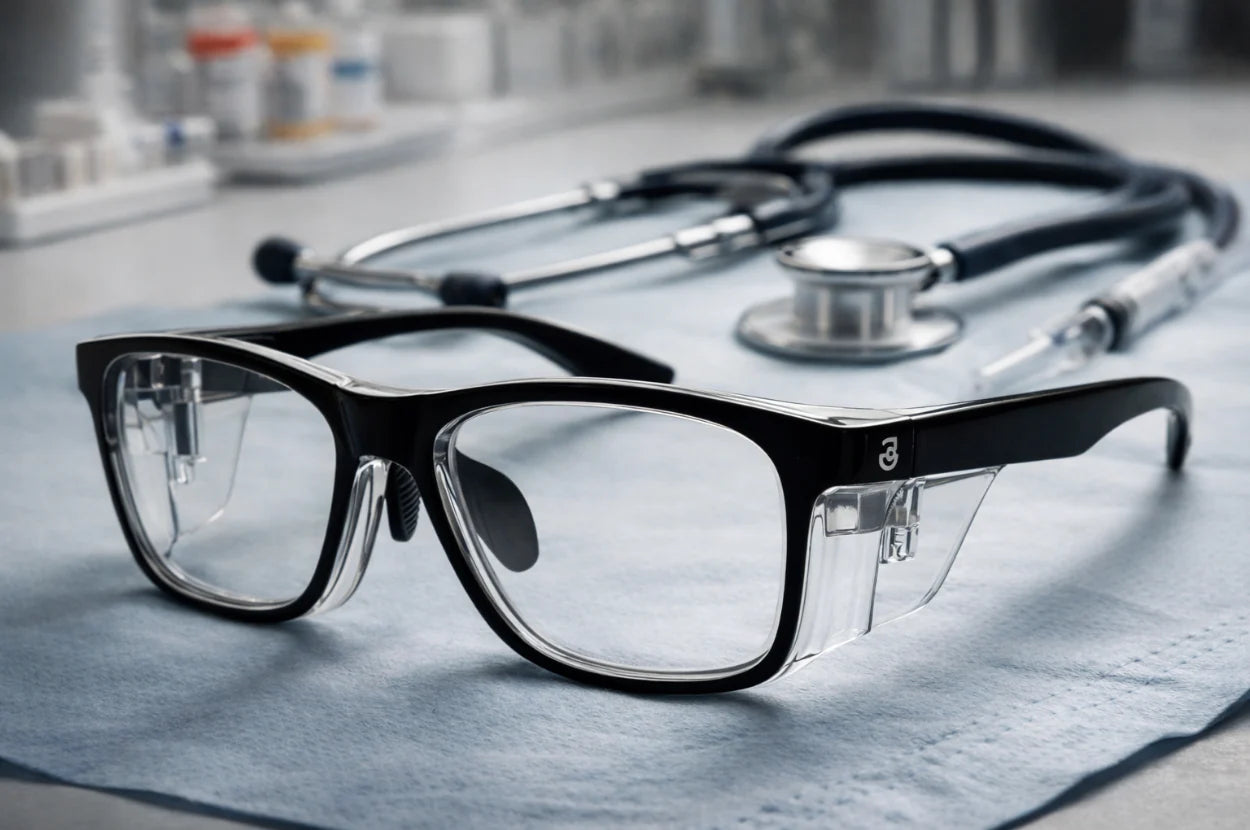 Protección ocular metálica RX-15011 con opción de graduación en Madrid