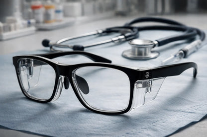 Protección ocular metálica RX-15011 con opción de graduación en Madrid