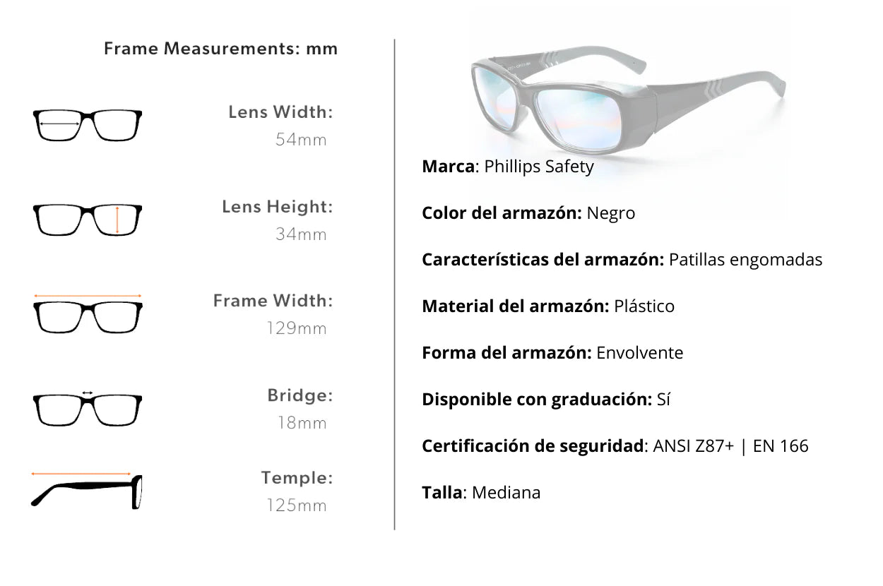 Gafas laborales RX-OP23 resistentes con opción de graduación en Madrid