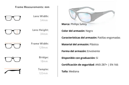 Gafas laborales RX-OP23 resistentes con opción de graduación en Madrid