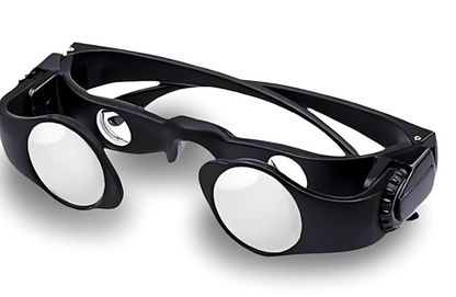 Kit con gafas lupa y filtros especiales para DMAE. Prueba en casa y mejora tu visión.