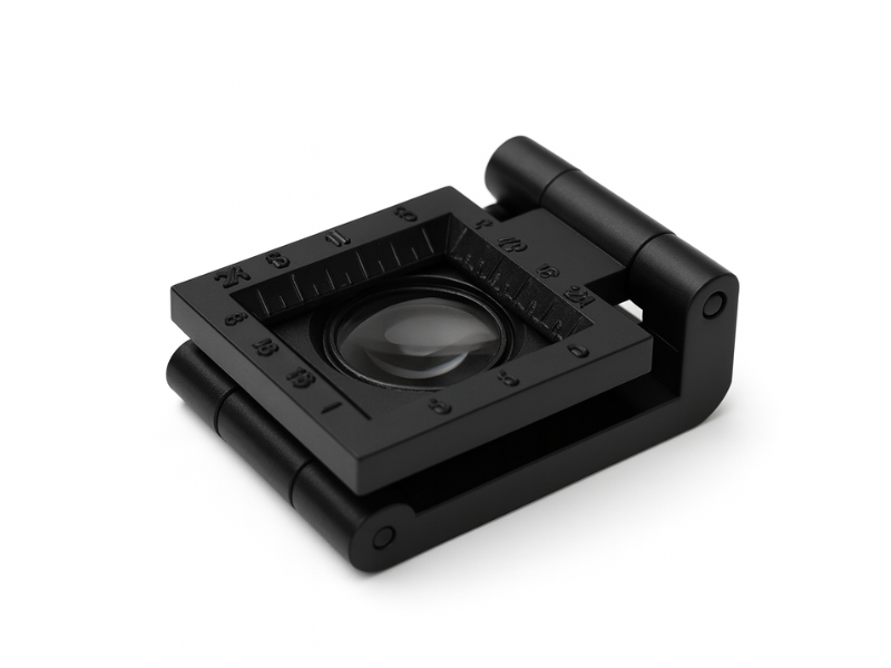 Lupa metálica 5X y 7X para inspección.