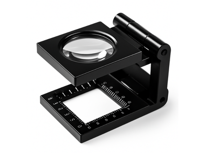 Lupa de aumento 5X y 7X en color negro.