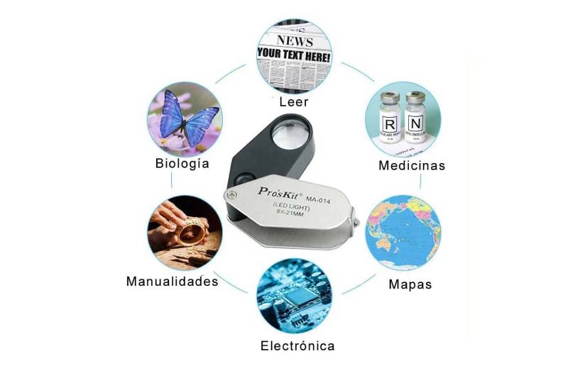 Lupa LED 8X para precisión en trabajos finos en Madrid