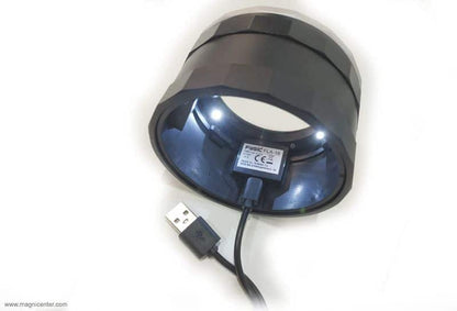 Lupa de lectura con luz LED y aumento 5X a 7X, recargable.