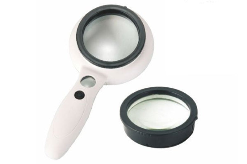 Lupa de cabeza con lentes intercambiables 2.5X, 5X y 8X para trabajos detallados en Madrid