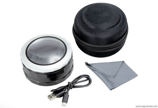 Lupa de lectura LED recargable 5X a 7X con lente de 70 mm