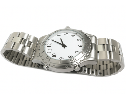 Reloj con voz en español para personas con ceguera o baja visión, fácil de usar y muy funcional.
