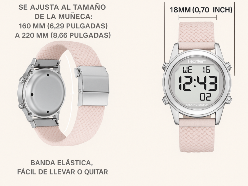 Reloj digital con lectura de hora en voz, ideal para adultos mayores