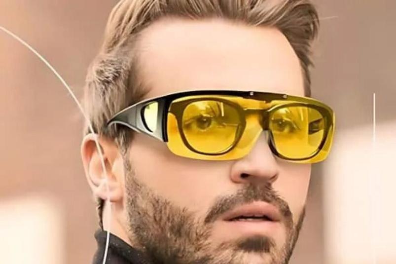 Gafas polarizadas amarillas para mejorar la visión nocturna, diseño abatible