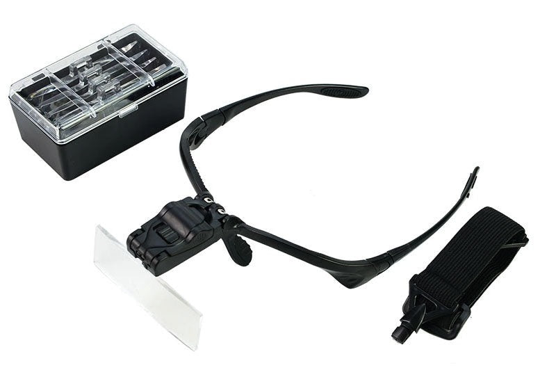 Kit de gafas con lupa y luz LED, incluye lentes
