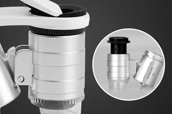 Microscopio de bolsillo para joyería 60X LED/UV