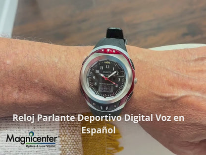 Reloj deportivo con voz en español, cómodo y accesible en Madrid.