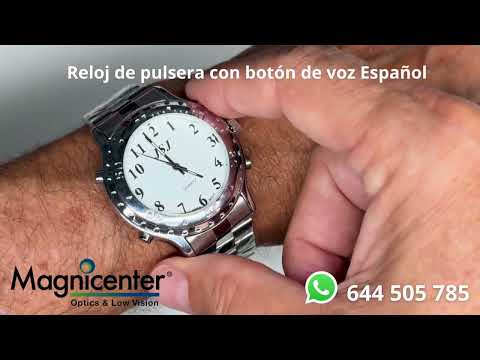 Reloj parlante con voz en español, ideal para personas ciegas en Madrid.