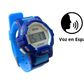 Reloj azul con función de voz